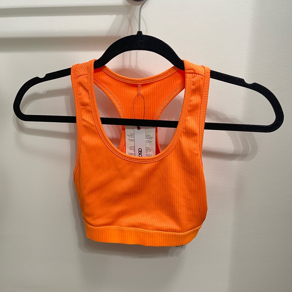ASOS 4505 Women’s Sports Bra Neon Hot Orange Sz 4 Brand New With Tags